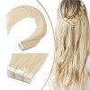 Extension Adhesive Naturel Cheveux Bande Adhésive Ruban Adhésif 20pcs - Rajout Extensions Cheveux Humains Naturels 18/613 B