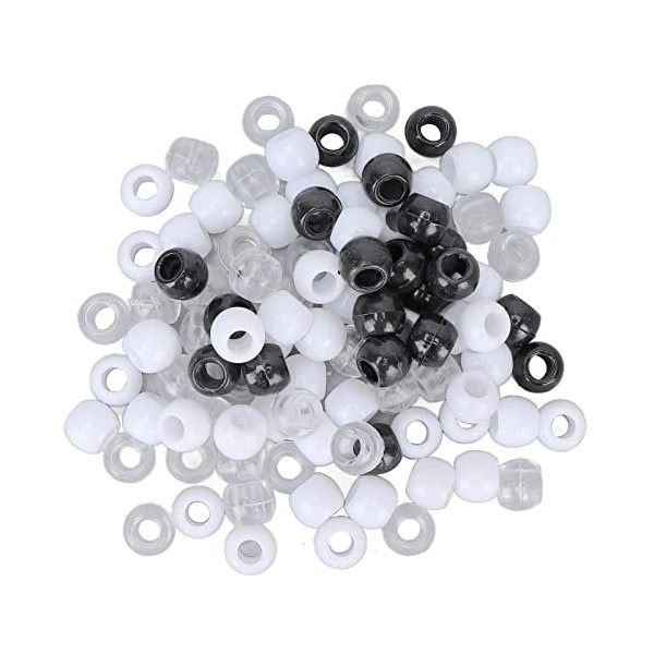 Perles de Cheveux Africaines, 100pcs Perles de Barbe Grosses Perles de Cheveux Perles Dreadlock Claires pour Hommes Femmes Tr