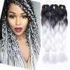 3Pcs Extensions de cheveux à tresser 60cm Extension Cheveux Tresse Braiding Hair Tressage synthétique Braids Postiche Blond d