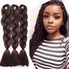 3Pcs Extensions de cheveux à tresser 60cm Extension Cheveux Tresse Braiding Hair Tressage synthétique Braids Postiche Blond d