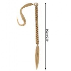 DAJASD Extension de cheveux queue de cheval, extensions de queue de cheval de 80 cm, extensions de tresse blonde, extensions 