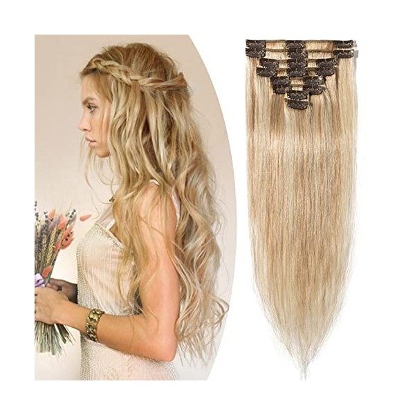 Extension Cheveux Naturels a Clips - Extension Cheveux Humains Clip [Basique Epaisseur] Extension Clips Pas Cher - 60cm 02 Ma