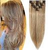 Extension Cheveux Naturels a Clips - Extension Cheveux Humains Clip [Basique Epaisseur] Extension Clips Pas Cher - 60cm 02 Ma