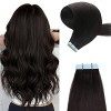 YILITE Extension Adhesive Cheveux Naturel 50cm 20pcs Noir Fonce Extension Cheveux Naturel Adhesif 20 Pouces 50g Tape In Hair 