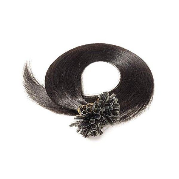 100 Mèches Extension Cheveux Naturel Keratine 1g - Rajout Cheveux a Chaud Vrai Cheveux Humain 50cm, 100g, 12+613 MARRON CLAI