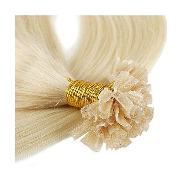 100 Mèches Extension Cheveux Naturel Keratine 1g - Rajout Cheveux a Chaud Vrai Cheveux Humain 50cm, 100g, 12+613 MARRON CLAI