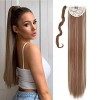 80cm Extension de Cheveux de Queue de Cheval Lisses Droit Raide Cordon de Serrage Naturel Synthétique Longue Postiche Ponytai