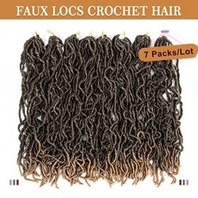 Nouveau Faux Locs Crochet Cheveux 24 Pouces ShowJarlly 7 Packs Faux Locs Crochet Tresses Cheveux Pré-Écoupés Déesse Locs Drea