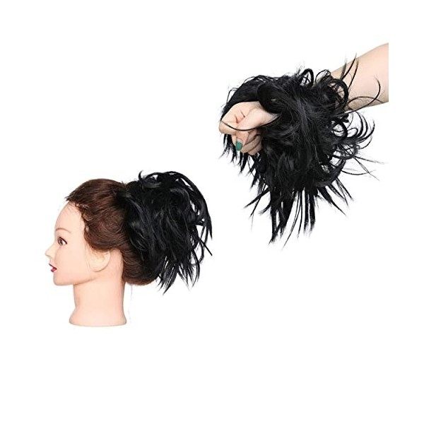 XXL Postiche Cheveux En Caoutchouc Chouchou Chignons VOLUMINEUX Bouclés Ou Chignon Décoiffé Extension a clip Cheveux Naturel 