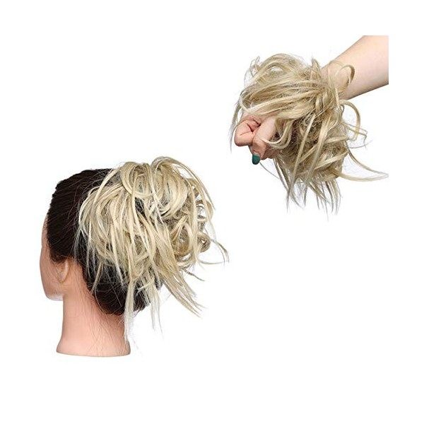 XXL Postiche Cheveux En Caoutchouc Chouchou Chignons VOLUMINEUX Bouclés Ou Chignon Décoiffé Extension a clip Cheveux Naturel 