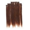 Prettyland antistatique Set de 7 pièces Clip-in 50 cm longue lisses Extensions de cheveux orange cuivre rouge R01