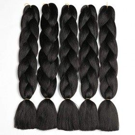 Showjarlly Rajout Meches Tresse Cheveux, 24"Ombre Jumbo Braids Tresse,5 Paquets,Africaine, Extension de Cheveux de Fibre Synt