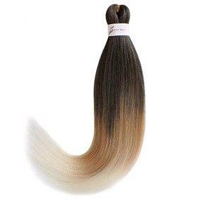 Leeven 8 Packs Pre Stretched Braiding Hair 26 Pouces Yaki Texture Ombre Brading Hair Extensions for Box Braids Kanekalon Hair