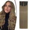 TESS Extension Cheveux Naturel Lisse, 12 Pcs 55 cm Extension A Clip Cheveux Naturel Noir naturel 1B Rajout Cheveux 180 g C