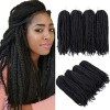 4 paquets de tressage de cheveux extensions Afro Kinky Twist Crochet Braids cheveux synthétiques 20 pouces 1B 