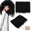 4 paquets de tressage de cheveux extensions Afro Kinky Twist Crochet Braids cheveux synthétiques 20 pouces 1B 