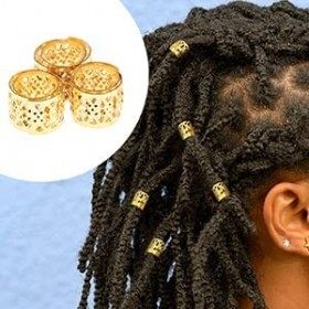 Sharplace Lot de 100pcs Perles de Cheveux Anneaux Manchette de Décoration Bijoux de Cheveux Accessoires de coiffure, Or