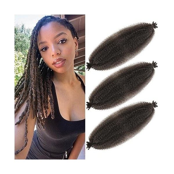 Marley Hair 18 Inch 3 Packs Pre Separated Springy Afro Twist Hair for Faux Locs Crochet Hair Synthetic Protective Spring Twis