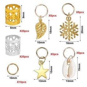 Jinlaili 80 Pièces Bijoux de Tresse de Cheveux, Anneaux Dreadlocks Perles en Aluminium, Anneaux de Tresse de Couronne Cheveux