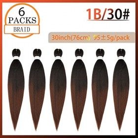 Pre Stretched Braiding Cheveux Rajout Cheveux Tresses Soft Easy Braids Meches Pour Tresses 30 Pouces 6 Paquets/Lot Meches Tre