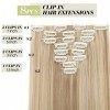 S-noilite - Extension a Clip Cheveux Naturel Clip in Hair Extensions Tête Pleine 8 Bandes 18 Clips 66cm Tout Droit - Blonde d