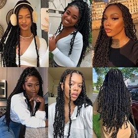 Leeven 30 Pouces Passion Twist Crochet Braids Hair for Butterfly Faux Locs 7 Packs Long Water Wave Crochet Hair Passion Twist