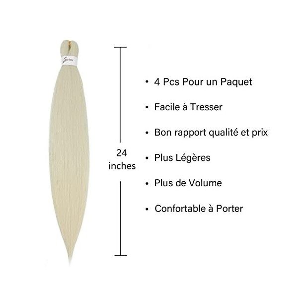 X-Tress Blond Mèches à Tresser 4 Pièces/Paquet Cheveux Extension Naturel 60cm Kanekalon Fibre Rajout Tresses Blanc Knotless B