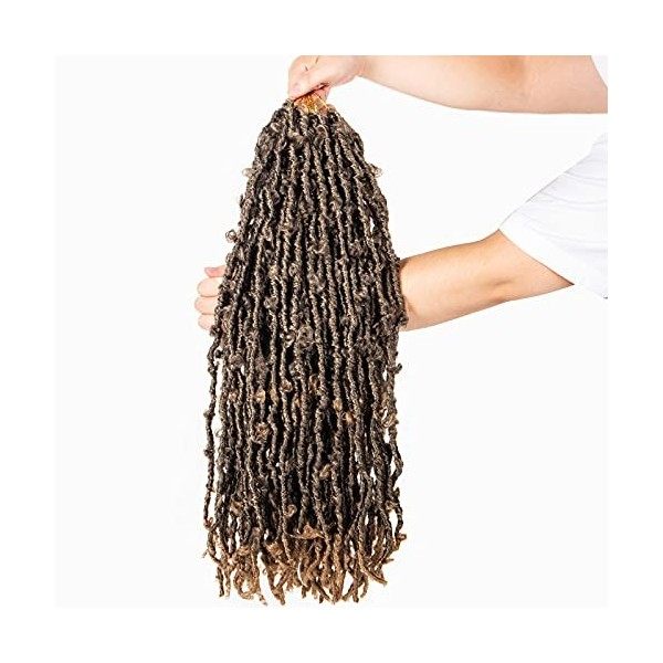 6 Packs Butterfly Locs 24 Pouces Crochet Tresses Cheveux Synthétiques Pré Boucles Doux Locs Déesse crochet braids 24 pouces F