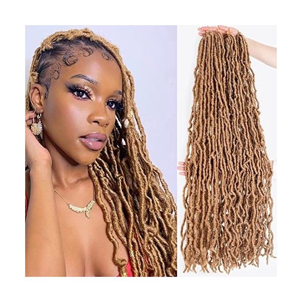 Nouveau Faux Locs Crochet Cheveux 36 Pouces 21 brins/paquet 5 Packs Doux Locs Crochet Tresses Cheveux Pré-Écoupés Déesse Locs