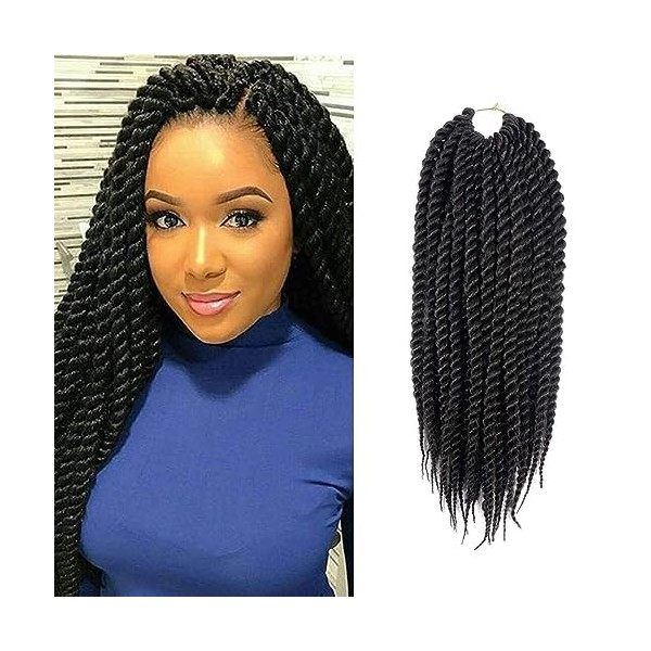 Havana Twist Crochet Cheveux Mambo Twist Sénégalais Crochet tresses Tresse Cheveux 12 racines/Lot，Lot de 6 paquets de