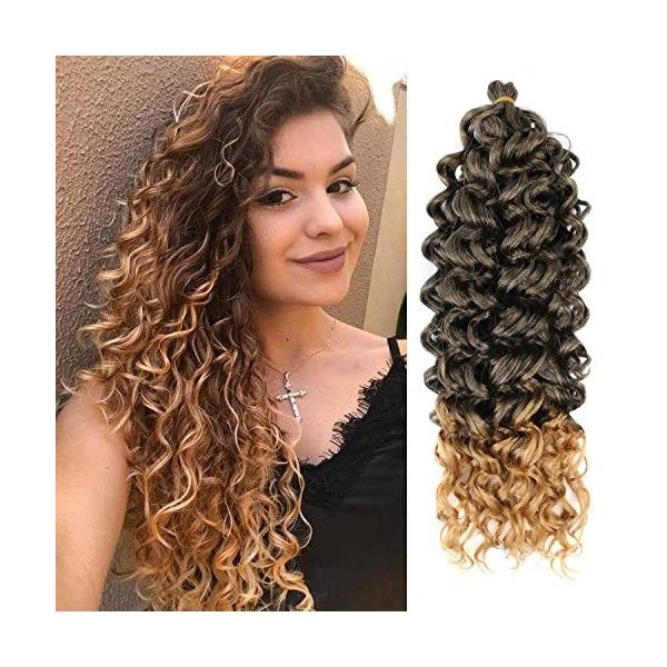 Hawaii Ocean Wave Crochet Cheveux 20 Pouces 6packs Naturel Noir - Ocean Wave Tresses Cheveux Synthétique Crochet Tressage Ext