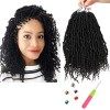 14 inch 6 Packs Bomb Twist Crochet Hair Spring Twist Hair Curly Ends Pre-looped Passion Twist Synthetic Hair Extension 1B 