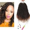 14 inch 6 Packs Bomb Twist Crochet Hair Spring Twist Hair Curly Ends Pre-looped Passion Twist Synthetic Hair Extension 1B 