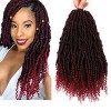 14 inch 6 Packs Bomb Twist Crochet Hair Spring Twist Hair Curly Ends Pre-looped Passion Twist Synthetic Hair Extension 1B 