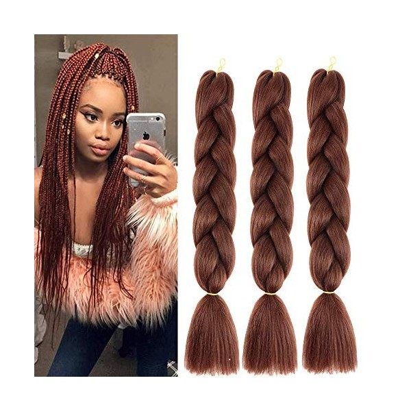 Ombre Jumbo Extension de Fibre Synthétique Braids Meches 24" Braiding Hair Tressage Extension Kanekalon Meches Pour Tresses A