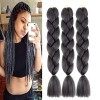 Ombre Jumbo Extension de Fibre Synthétique Braids Meches 24" Braiding Hair Tressage Extension Kanekalon Meches Pour Tresses A