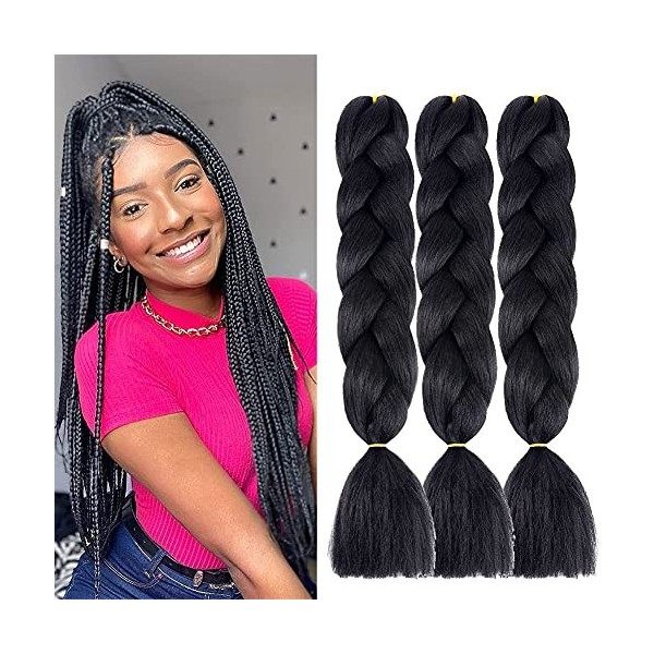 Ombre Jumbo Extension de Fibre Synthétique Braids Meches 24" Braiding Hair Tressage Extension Kanekalon Meches Pour Tresses A