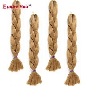 Eunice Hair Lot de 6 extensions capillaires en cheveux synthétiques tressés pour bricolage ou bricolage 60 cm 100 g/pcs 61 cm