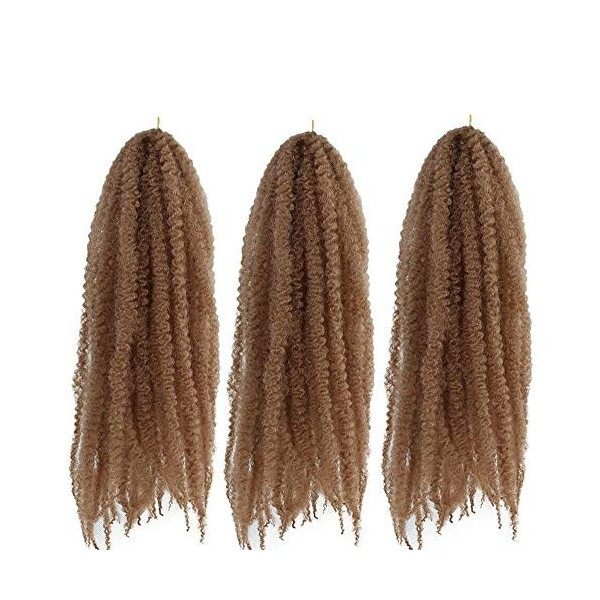 Eunice Hair lot de 3 Extensions capillaires synthétiques tresses style Marley Afro Kinky Bulk Hair Twist Crochet Cheveux raid