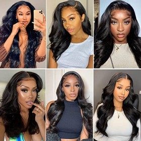 Tissage Bresilien Naturels Humain Ondulé En Lot -18 20 22 Pouces Tissage Cheveux Humain Body Wave Court 300g Tissage Bresilie