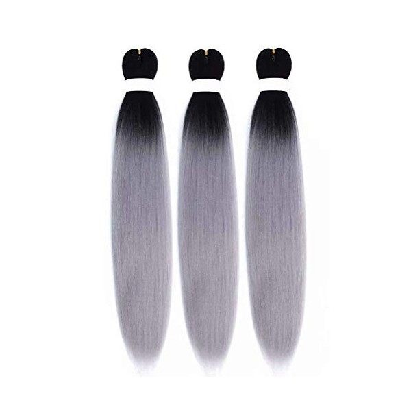 Lot de 3 extensions de cheveux pré-étirés pour tresser les cheveux - 24 inch Kanekalon africain tresses extension de cheveux 