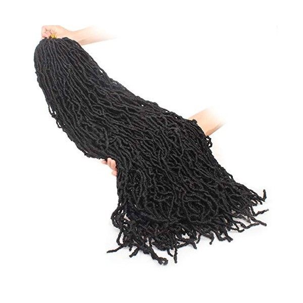 Leeven 30 Inch Soft Locs Crochet Hair for Women Nu Faux Locs Crochet Braids 7 Pack Goddess Faux Locs Crochet Hair Extensions 