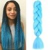 24" Extensions Pour Tresse Jumbo Braid Extension Cheveux au Crochet Tressage synthétique Africaine Lot de 1 Bleu ciel 