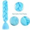 24" Extensions Pour Tresse Jumbo Braid Extension Cheveux au Crochet Tressage synthétique Africaine Lot de 1 Bleu ciel 