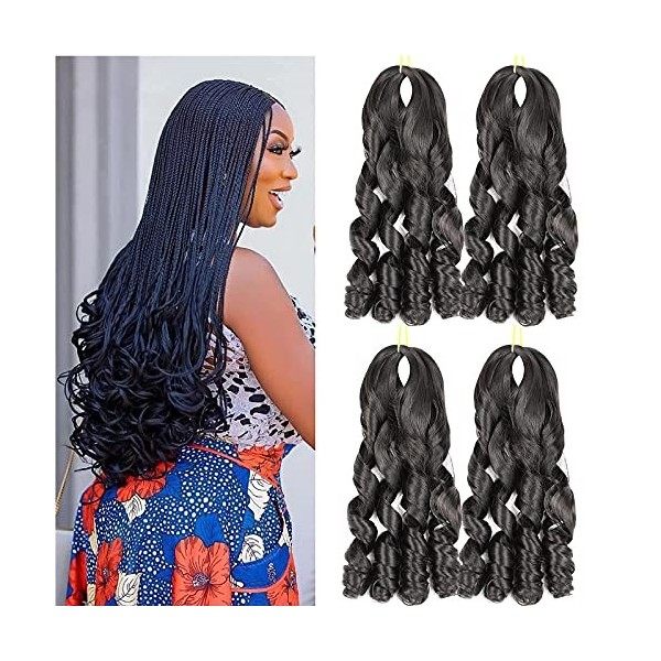 WoWCFyyds 4 Packs French Curl Braids 20 Inch Loose Wave Spiral curly braiding hair extensions 150g/Pack Soft French Curls Syn