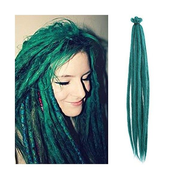 Noverlife 10 Brins 50cm Rouge Gingembre Extensions de Dreadlock, Accessoires Dreadlocks Synthétiques Crochet à Extrémité Uniq