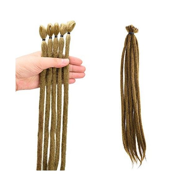 Noverlife 10 Brins 50cm Rouge Gingembre Extensions de Dreadlock, Accessoires Dreadlocks Synthétiques Crochet à Extrémité Uniq