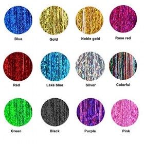 NATUCE 4800 Pièces 12 Couleurs Mèches de Cheveux Tinsel, 120CM Tinsel De Cheveux, Kit dextension de Cheveux, Tinsel Cheveux 