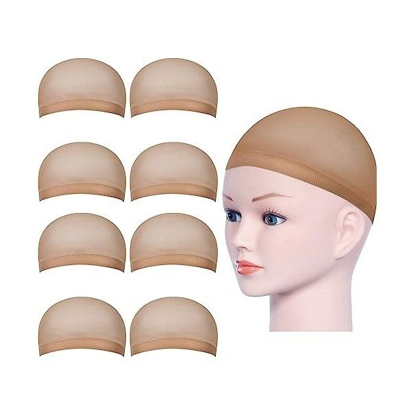Casquettes Filet Cheveux Perruque, URAQT Bonnet Unisexe Wig Caps de Perruque pour Homme et Femme, neutres nue et noir Neutre