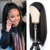 Xtrend 22 pouces Yaki Straight Bandeau Perruque pour Femme Longue Noir Afro Kinky Perruque Droite Synthétiques Sans Colle Auc